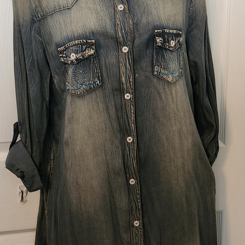Vanilla Bay Blue Denim Shirt Dress